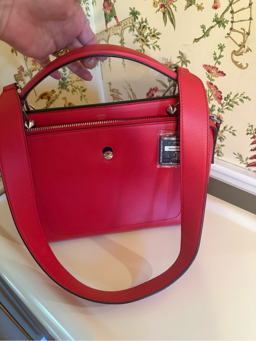Fendi DotCom Medium Leather Shoulder Bag